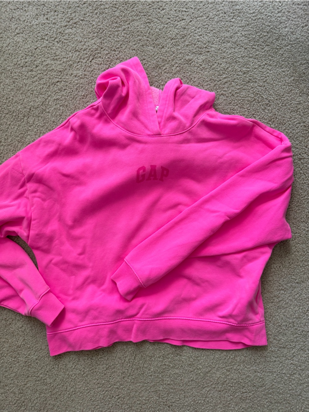 GAP Women's Neon Pink Hooded Sweatshirt
